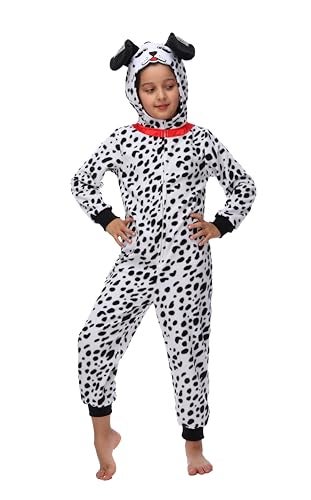 Leadtex Child Dalmatian costume for Kids Animal Onesie Halloween Cosplay Costume for Girls Boys L8-10 - Image 2