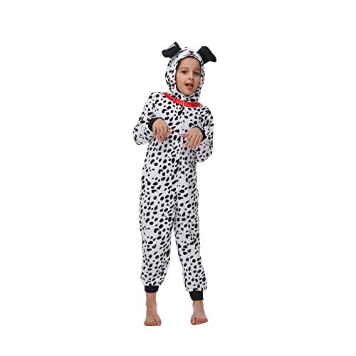 Leadtex Child Dalmatian costume for Kids Animal Onesie Halloween Cosplay Costume for Girls Boys L8-10 - Image 1