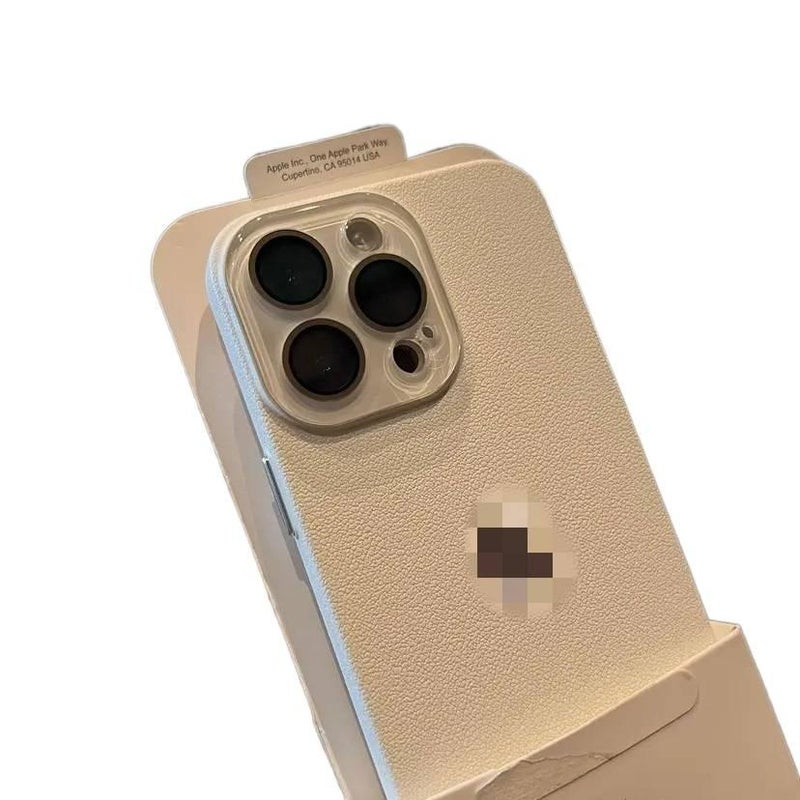 Protective Case | Acrylic | Drop Protection | Leather Texture | Lychee Brown | Shockproof Cover for iPhone 15 / 15 Plus / 15 Pro / 15 Pro Max - Image 4