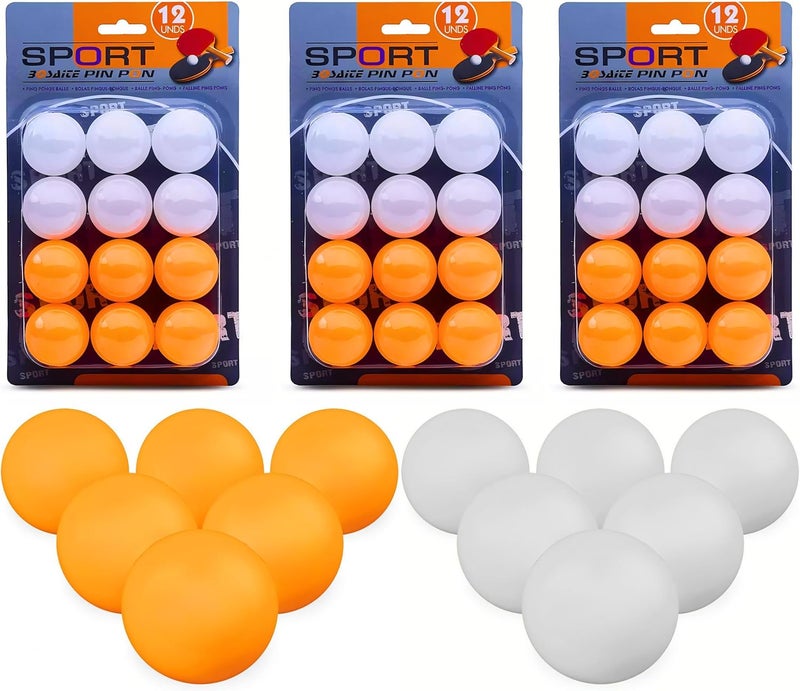 MAGIC VAULT 36pcs Ping Pong Balls - High-Performance ABS Training Balls for Indoor/Outdoor Use - Orange & White - Image 1