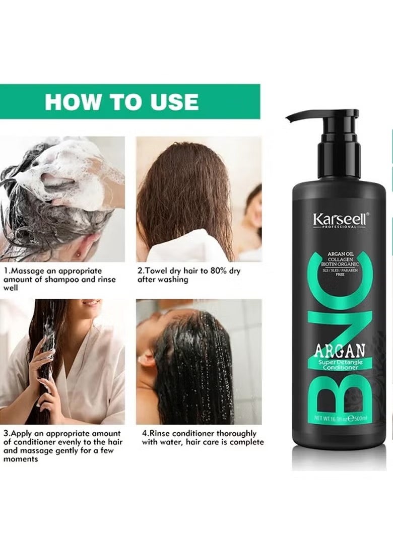 Karseell Karseell BNC Argan Nourishing Conditioner Collagen Biotin Organic 500ML  - Image 4