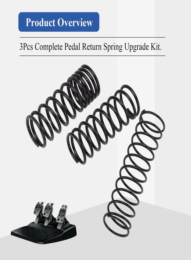 WFCYX 1 x Brake Spring,1 x Throttle Spring,1 x Clutch Spring, 3Pcs Complete Pedal Return Spring Upgrade Kit Compatible with Logitech G25 G27 G29 G920 Racing Wheel - Image 2