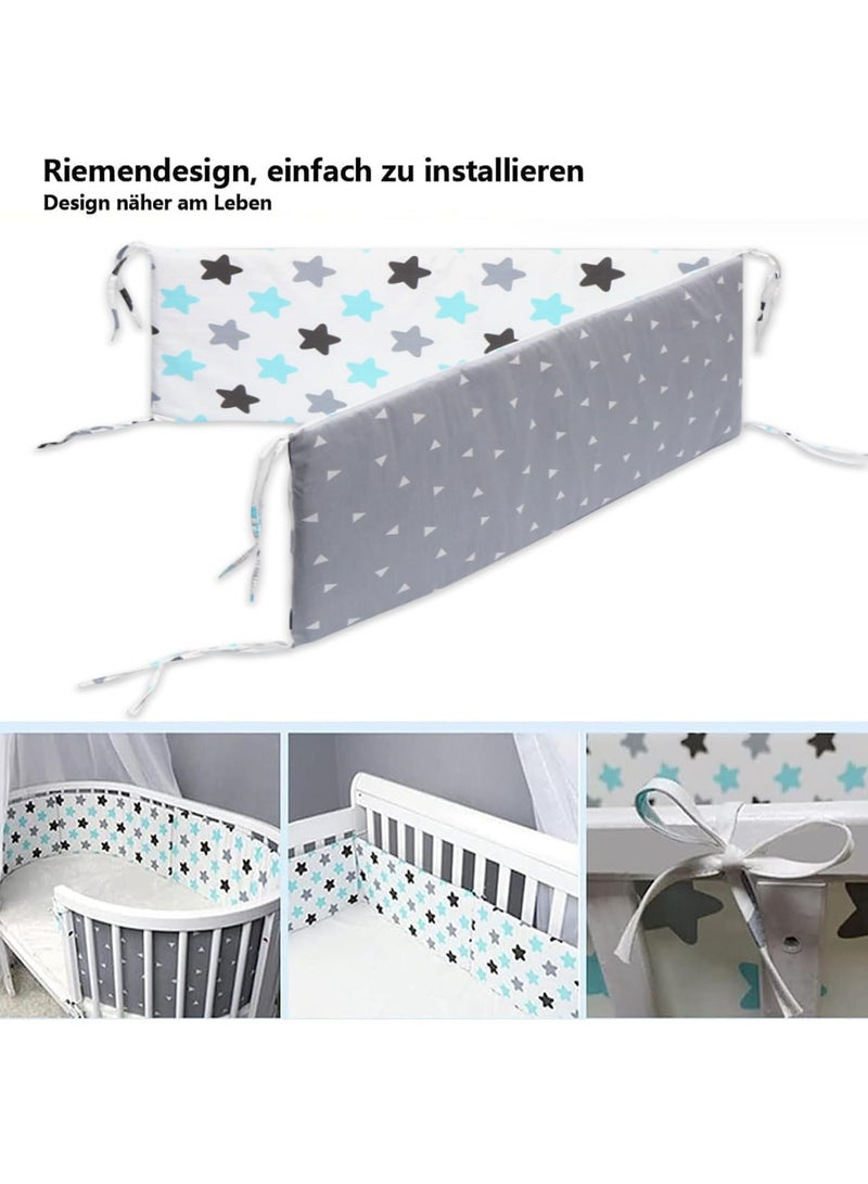 Crib Bumper Breathable Cot Bumper Breathable Mesh Cot Liner Crib Rail Cover Baby Crib Bumper Baby Boys Girls Nursery Breathable Crib Bedding Baby Bed Bumper 130x30cm (Pink)  - Image 3