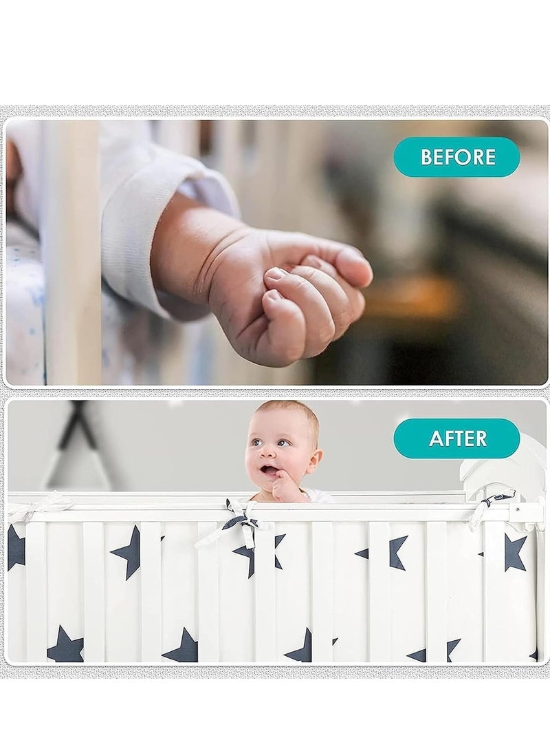 Crib Bumper Breathable Cot Bumper Breathable Mesh Cot Liner Crib Rail Cover Baby Crib Bumper Baby Boys Girls Nursery Breathable Crib Bedding Baby Bed Bumper 130x30cm (Pink)  - Image 2