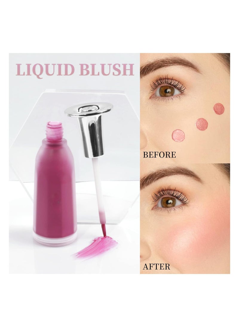 SYOSI Soft Liquid Blush, Makeup lightweight, Velvet Beauty Blush Makeup for Cheek, Long-Lasting, Breathable Feel, Natural-Looking & Dewy Finish, Moisturizing Glossy Liquid Blush, 02 Tender Powder(1 Pack)  - Image 3