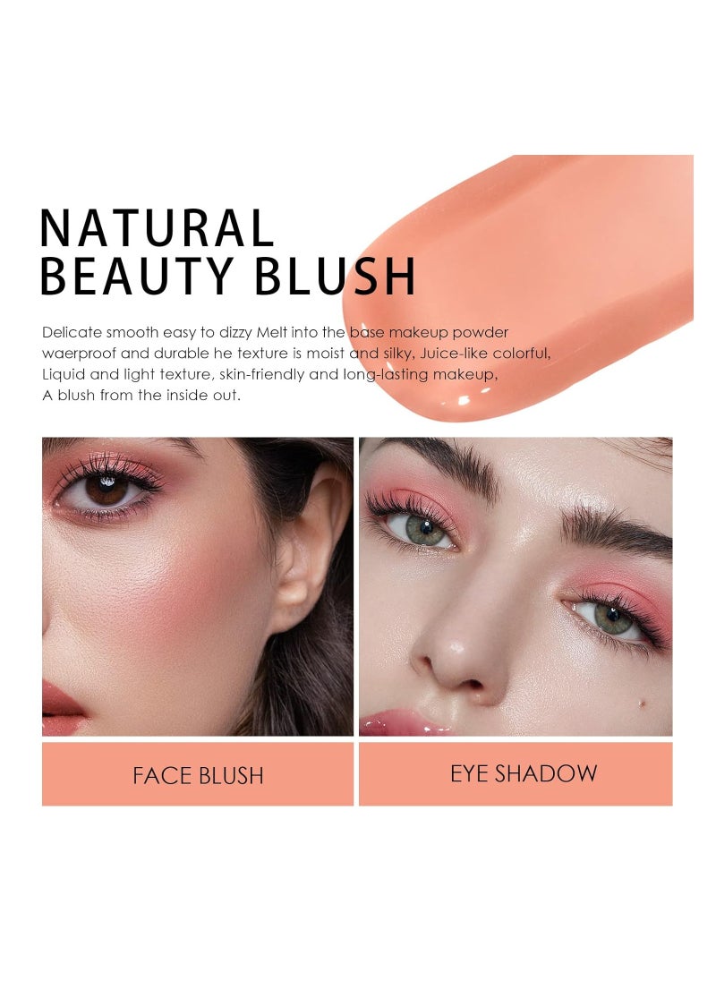 SYOSI Soft Liquid Blush, Makeup lightweight, Velvet Beauty Blush Makeup for Cheek, Long-Lasting, Breathable Feel, Natural-Looking & Dewy Finish, Moisturizing Glossy Liquid Blush, 02 Tender Powder(1 Pack)  - Image 5