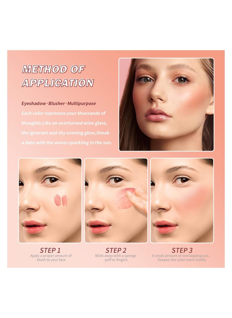 SYOSI Soft Liquid Blush, Makeup lightweight, Velvet Beauty Blush Makeup for Cheek, Long-Lasting, Breathable Feel, Natural-Looking & Dewy Finish, Moisturizing Glossy Liquid Blush, 02 Tender Powder(1 Pack)  - Image 2