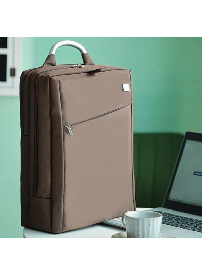 Lexon Backpack Business Laptop Bag 15.6/16 Inch Double Compartment Large Capacity Men's Schoolbag Warm Gray - Image 5