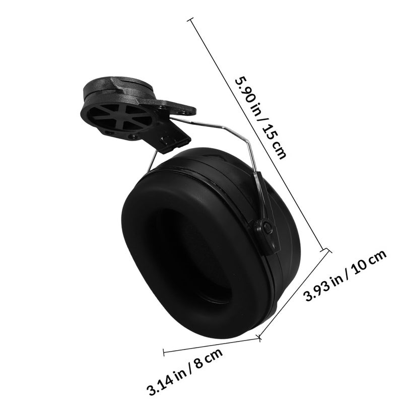 Industrial Safety Helmet Ear Muffs Noise Reduction Hearing Protection Headphones Black - Image 3