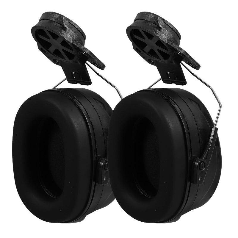 Industrial Safety Helmet Ear Muffs Noise Reduction Hearing Protection Headphones Black - Image 2