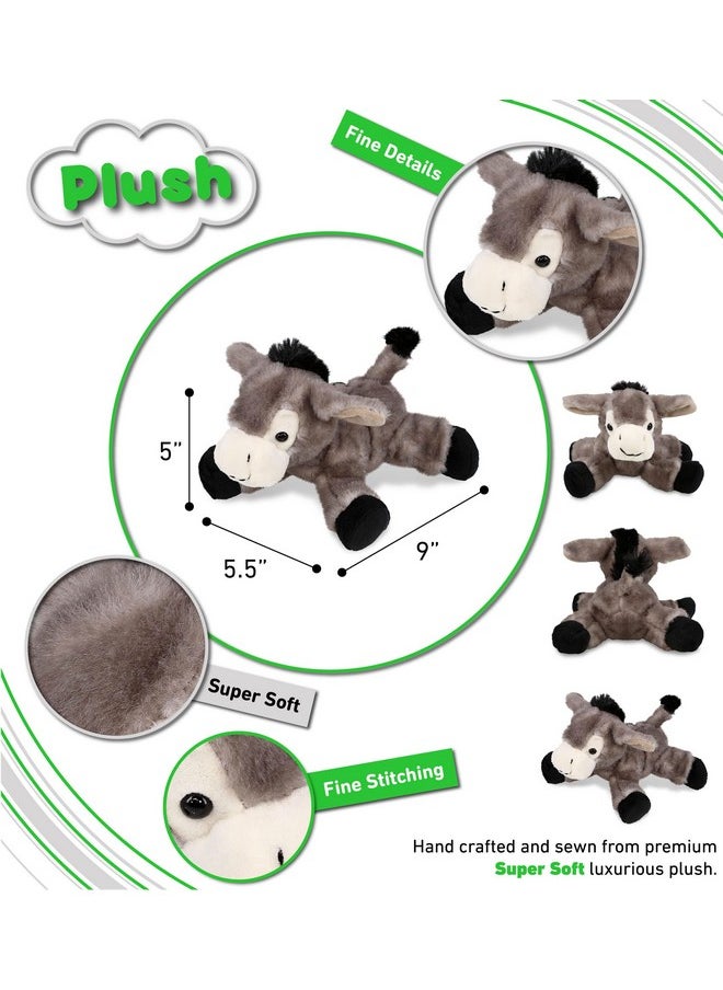 Puzzled Dollibu Plush Donkey Stuffed Animal - Soft Huggable Grey Laying Donkey, Adorable Playtime Donkey Plush Toy, Cute Farm Life Cuddle Gift For Kids & Adults - 9 Inch  - Image 3