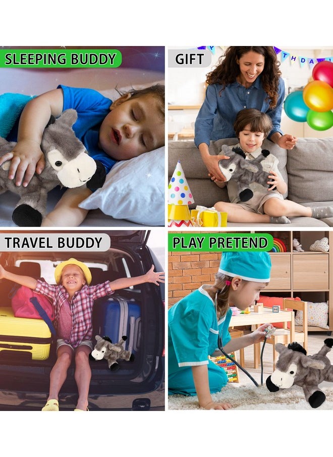 Puzzled Dollibu Plush Donkey Stuffed Animal - Soft Huggable Grey Laying Donkey, Adorable Playtime Donkey Plush Toy, Cute Farm Life Cuddle Gift For Kids & Adults - 9 Inch  - Image 4