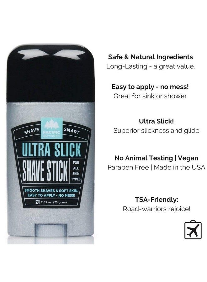 pacific shaving company Ultra Slick Shave Stick Easy Apply No Mess Smooth Shaves & Soft Skin Tsa Friendly All Skin Types With Safe And Natural Ingredients 2.5 Oz - Image 5