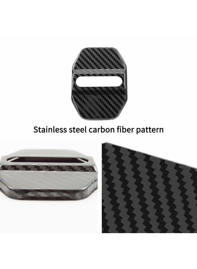 JINZHAO Car Door Lock Latches Cover Protector Replacement for BMW F30 F31 F34 F35 F36 F10 F11 M3 M5 X1 X2 X3 X4 X5 X6Car Accessories, 3M Adhesive Backing（ Pack of 4） (Stainless steel carbon fiber pattern) - Image 4