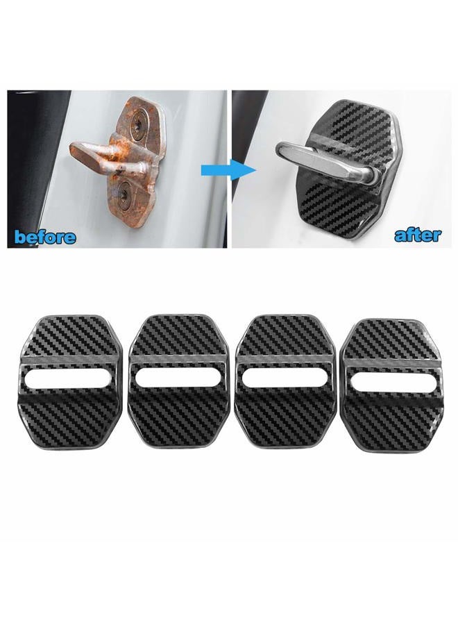 JINZHAO Car Door Lock Latches Cover Protector Replacement for BMW F30 F31 F34 F35 F36 F10 F11 M3 M5 X1 X2 X3 X4 X5 X6Car Accessories, 3M Adhesive Backing（ Pack of 4） (Stainless steel carbon fiber pattern) - Image 5