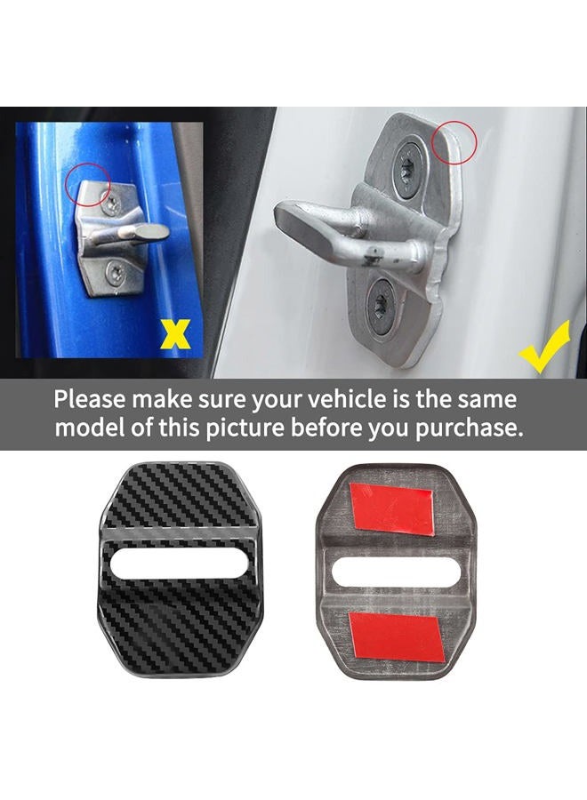 JINZHAO Car Door Lock Latches Cover Protector Replacement for BMW F30 F31 F34 F35 F36 F10 F11 M3 M5 X1 X2 X3 X4 X5 X6Car Accessories, 3M Adhesive Backing（ Pack of 4） (Stainless steel carbon fiber pattern) - Image 2