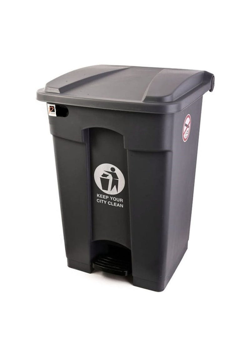 بلاستيكنا حاوية نفايات رمادي بدعاسة 70 لتر