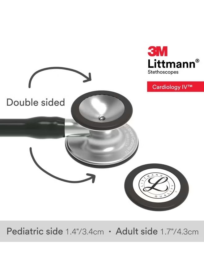 3M Littmann Stethoscope, Cardiology IV, Black Tube, Stainless Steel Chestpiece, 22 inch, 6152 - Image 4