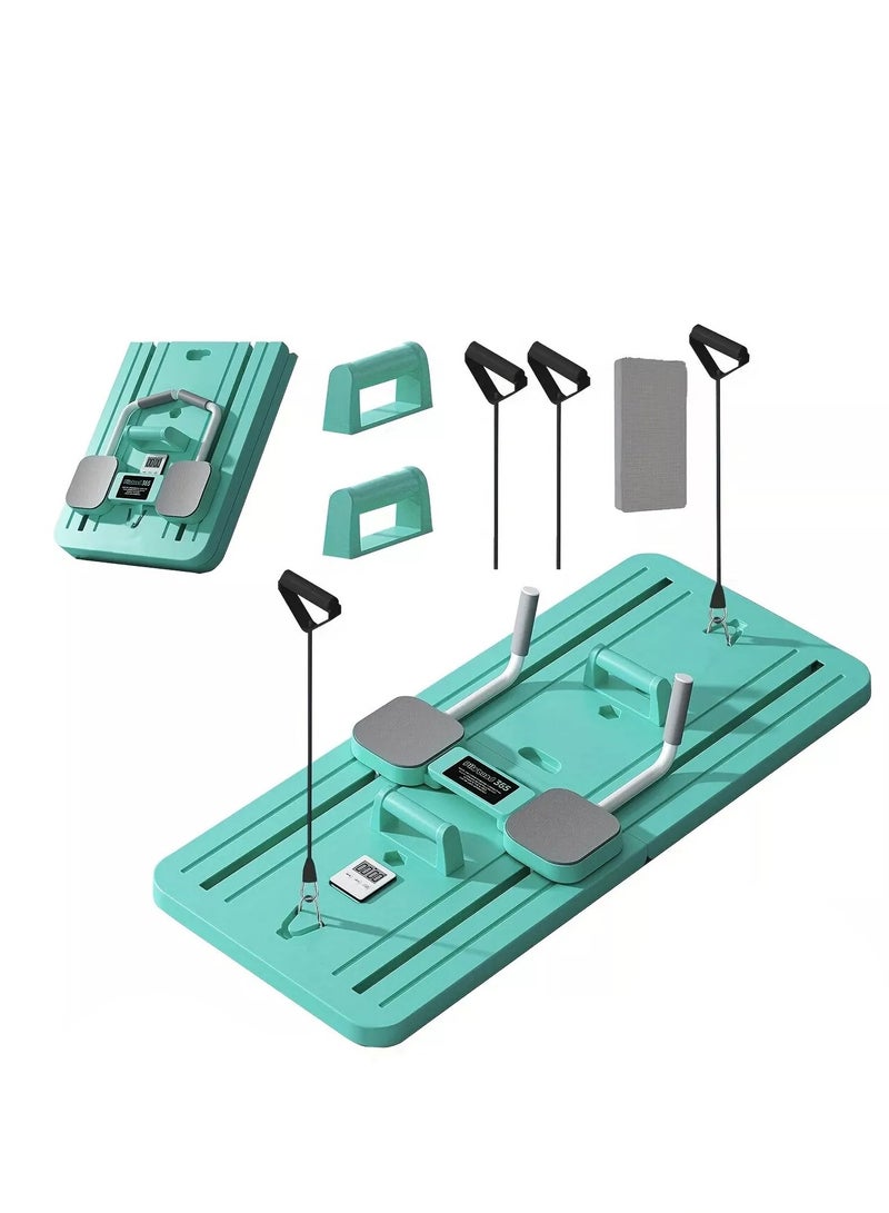 جهاز تدريب متعدد الوظائف لتمارين البطن والضغط، وجهاز يوغا منزلي، وتدريب للذراعين والساقين في صالة الألعاب الرياضية مع سجادة مضادة للانزلاق-أخضر - Image 1