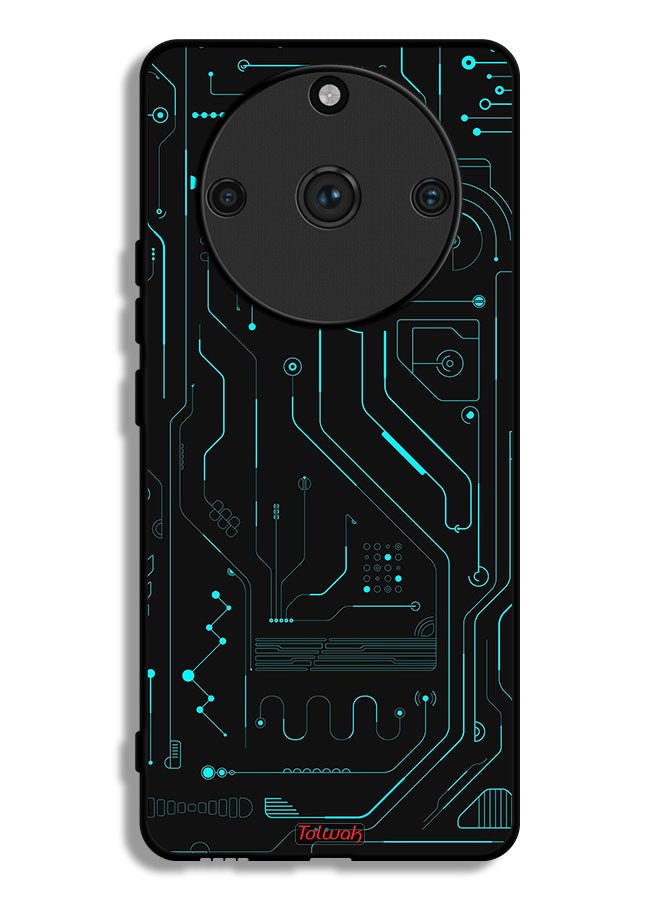 Tolwak Realme 11 Pro Plus Protective Case Cover Digital Art Circuits Minimalism Multiple Display - Image 1