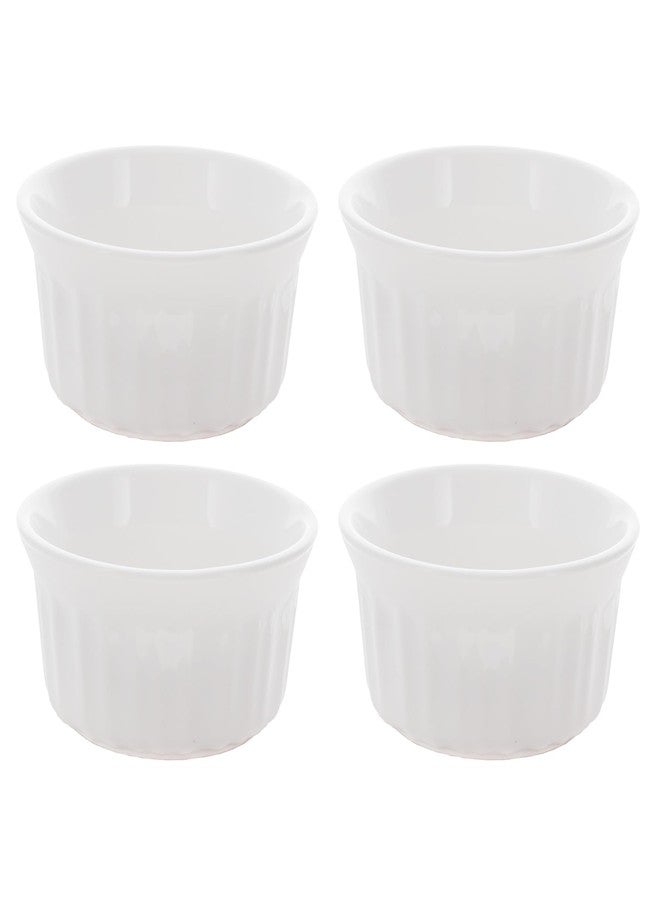 Corningware RS4 4oz/118mL Round French White Ramekins Bowl - 4-Pack - Image 1