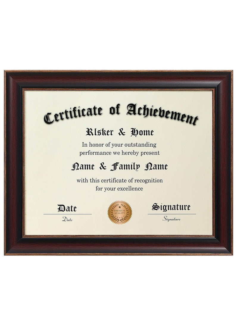 ELSKER&HOME ELSKERHOME 85x11 Certificate Frame  Classic Cherry Wood Color  20 mm Panels  Only 85x11 Inch Without Mat  for DocumentPhoto 1 Pack 
