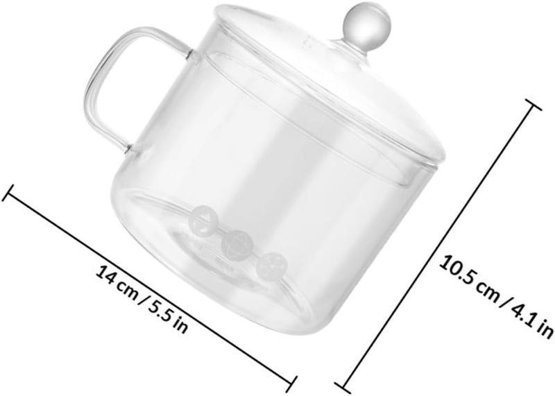 Abaodam High Borosilicate Glass Saucepan 1350ml with Lid Heat Resistant Stew Pot for Stovetop Cooking and Instant Noodles Household Kitchen Cookware - Image 2