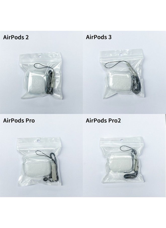 Generic - Suitable For Airpods Transparent Pro2 Earphone Case 3 Generation Apple Bluetooth Earphone Case Earphone Case Pro Protective Cover-Color:TPU Soft Shell Pearlescent Bag Nylon Rope-Applicable Model:Airpods-- Pro - Image 1