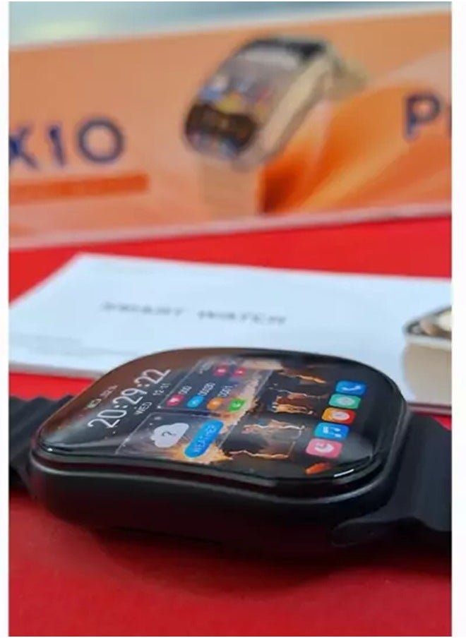 Smart Watch X10 PRO 3 Curved Glass With Silicone Strap and Wireless Charging