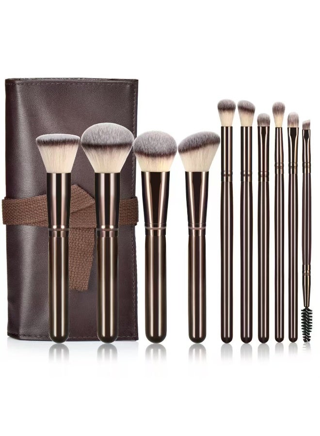 10-Piece Makeup Multi Use Brush Set - Image 1