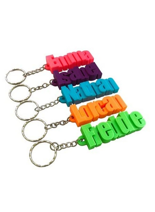 Paru3DArt Customized Name Letters 10 mm Thick BioPVC Rough and Tuff for Daily Use School Bag Tag, Name Tag for Car Bike, Couple Gift, Pet Tag with Nickle plated Keychain (1 Pc) - Image 1