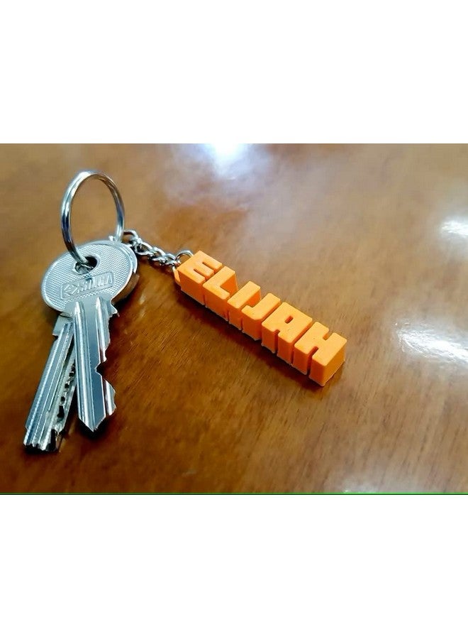 Paru3DArt Customized Name Letters 10 mm Thick BioPVC Rough and Tuff for Daily Use School Bag Tag, Name Tag for Car Bike, Couple Gift, Pet Tag with Nickle plated Keychain (1 Pc) - Image 4