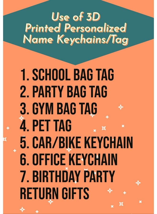 Paru3DArt Customized Name Letters 10 mm Thick BioPVC Rough and Tuff for Daily Use School Bag Tag, Name Tag for Car Bike, Couple Gift, Pet Tag with Nickle plated Keychain (1 Pc) - Image 5