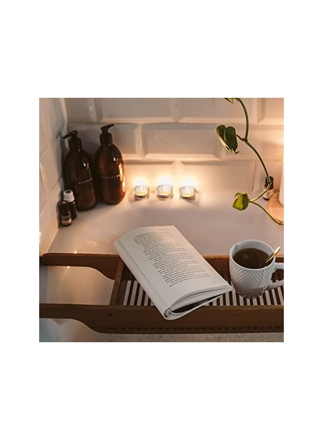 The Bros Clear Tealight Candle Holder Set of 12, Clear Glass Tealight Candle Holders for Wedding Party, Tea Light Candles Holder Bulk for Centerpiece Thanksgiving Christmas Party (2 X1.4, Clear) - Image 3