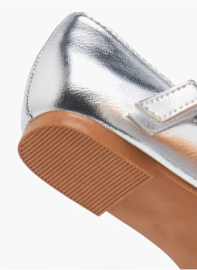 JUNIORS Girls Solid Ballerina Shoes With Embellished Hook And Loop Closure Ramadan Collection