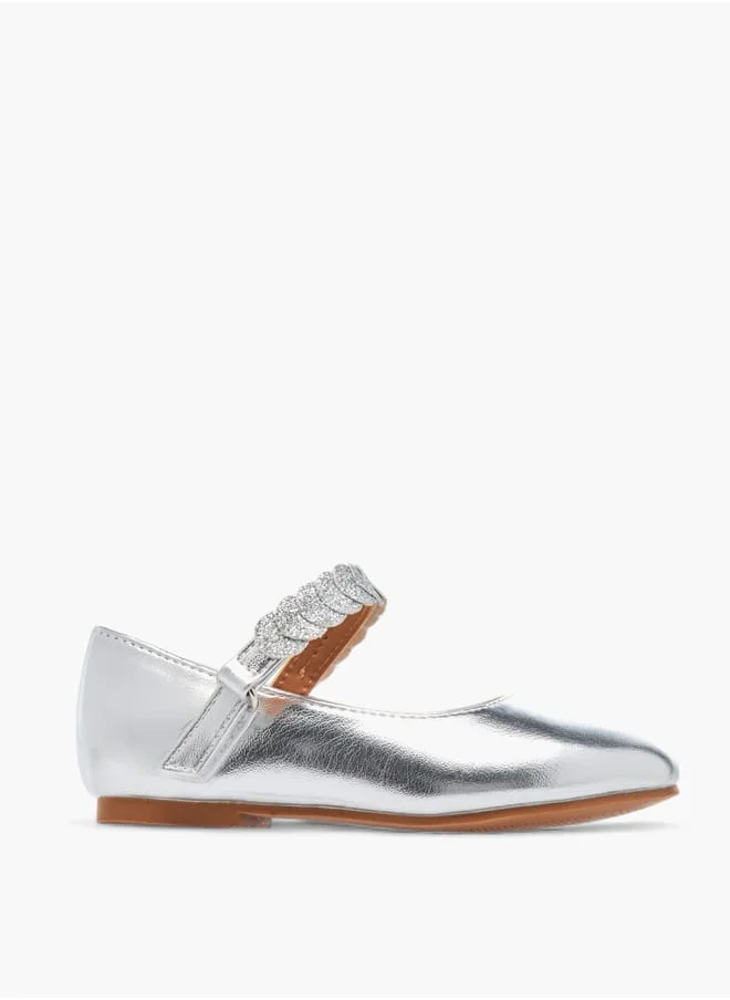 JUNIORS Girls Solid Ballerina Shoes With Embellished Hook And Loop Closure Ramadan Collection