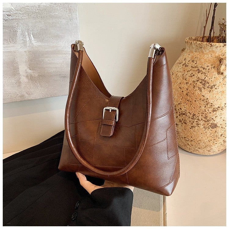 South Korea Large Capacity Handbag Women'S Summer Fashionable Vintage Tote Bag All-Match One-Shoulder Underarm Bag - Image 3
