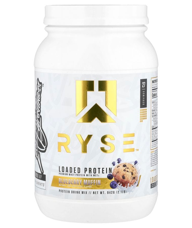 RYSE Loaded Protein Premium Whey Protein with MCTs Blueberry Muffin  2.1 lb (942 g)