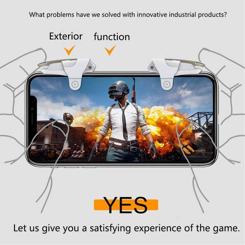 Blue Shark Conductive Mobile Phone Gaming Trigger for PUBG| Free FIRE| BGMI| COD Fire Shooter Controller Button Aim Key L1 R1 (Midnight Blue) 1 Pair