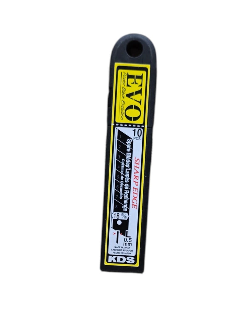 KDS Japan LB-10B EVO Power Snap-Off Blades 18mm Black – 2 Pack (20 Blades) - Image 2
