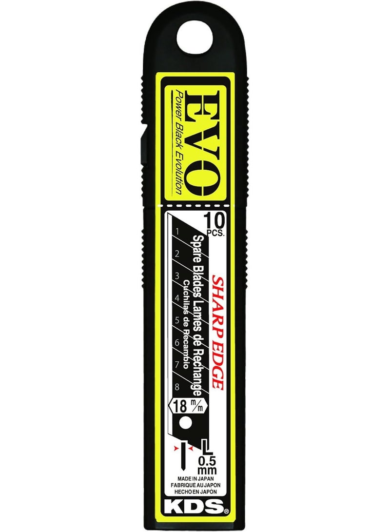KDS Japan LB-10B EVO Power Snap-Off Blades 18mm Black – 2 Pack (20 Blades) - Image 1