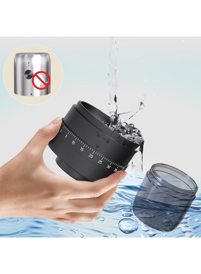 XVersion Electric Portable Burr Coffee Grinder, Type-C Rechargeable, 40 Adjustable Grind Settings, 35g Bean Capacity for Espresso, Home, Travel & Camping, Silver - Image 2