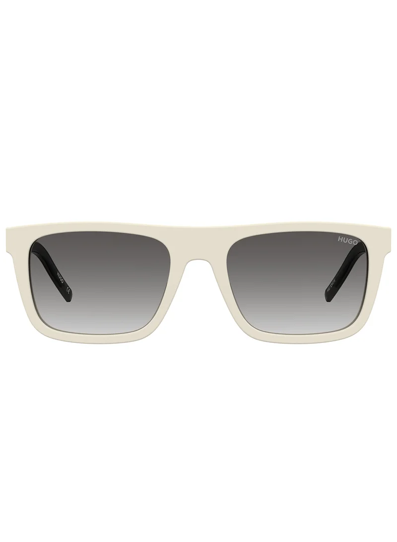 HUGO Unisex UV Protection Rectangular Sunglasses - Hg 1297/S White Millimeter - Lens Size: 54 Mm