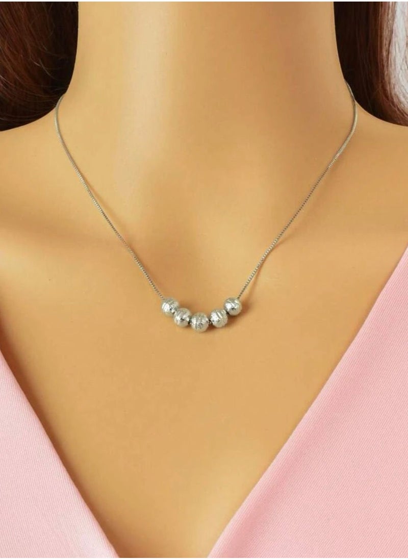 sixtyfour Elegant Silver Plated Necklace For Women  - Image 1