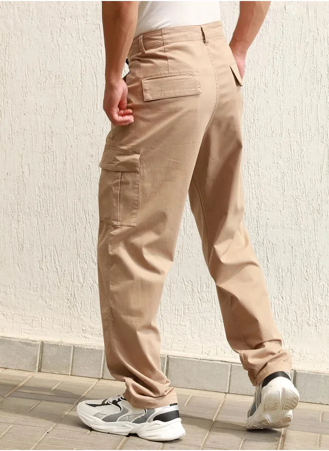 Hubberholme Hubberholme Men Taupe Trousers by Styli