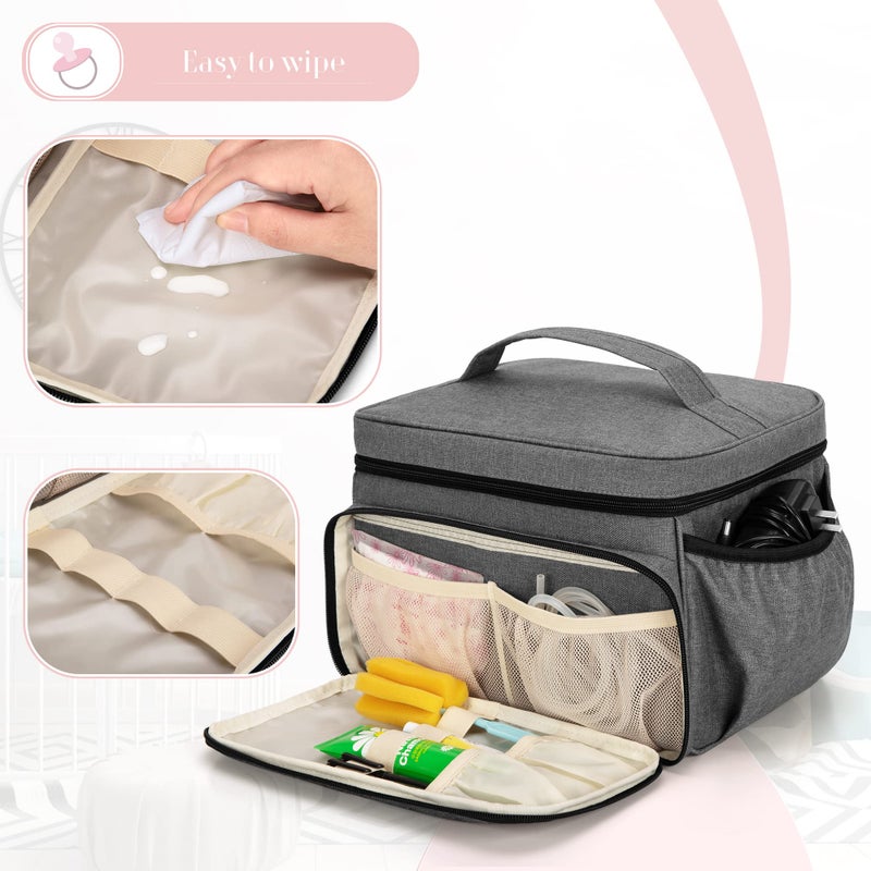 LUXJA Breast Pump Bag Compatible with Spectra S1 and S2, Gray - Image 3