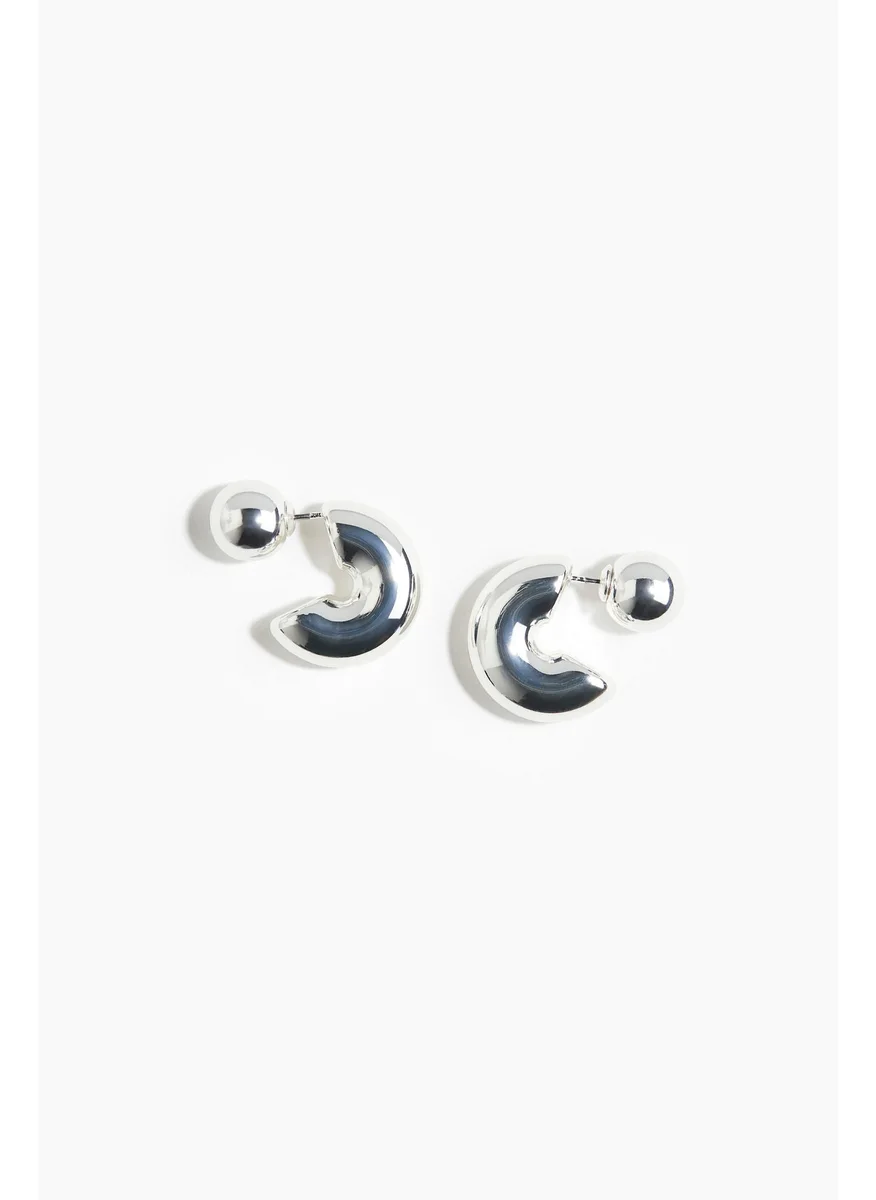 اتش اند ام Ball-Back Hoop Earrings
