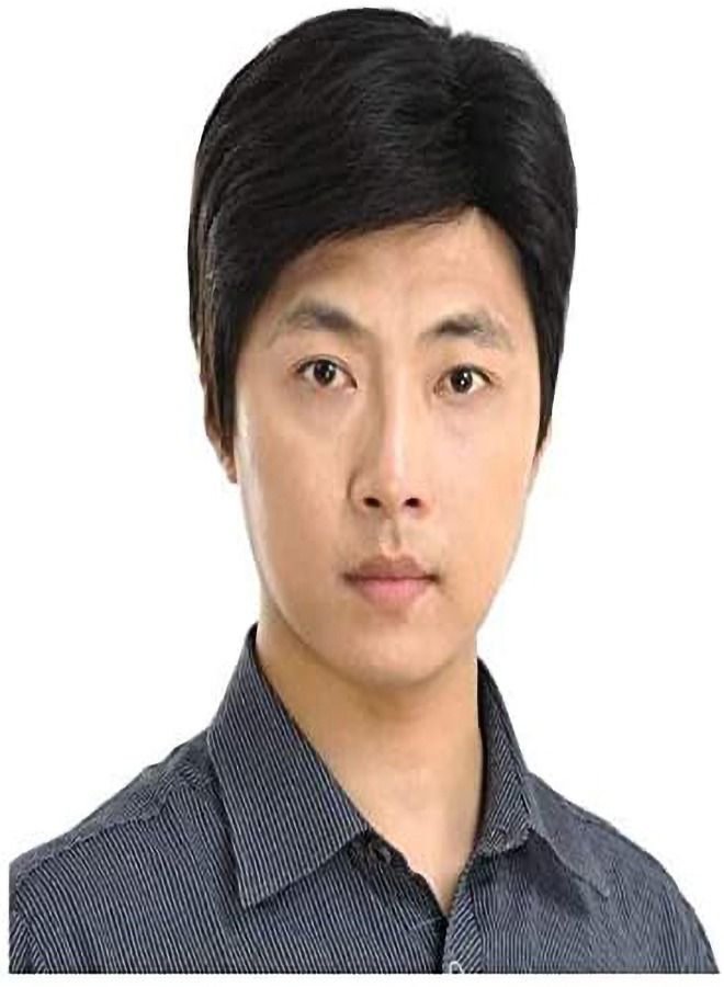 Estelle Natural Fluffy Man Wigs Middle Aged Men Short Limitation Human Hair Toupee Black No 03  - Image 1