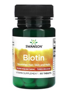 Swanson, Biotin, Time-Release, 10,000 mcg, 60 Tablets