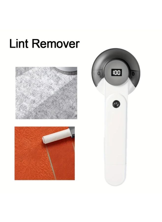 Gray Rechargeable Fabric Shaver Lint Remover With 1 Blade 1 Stick Home Portable - Image 1